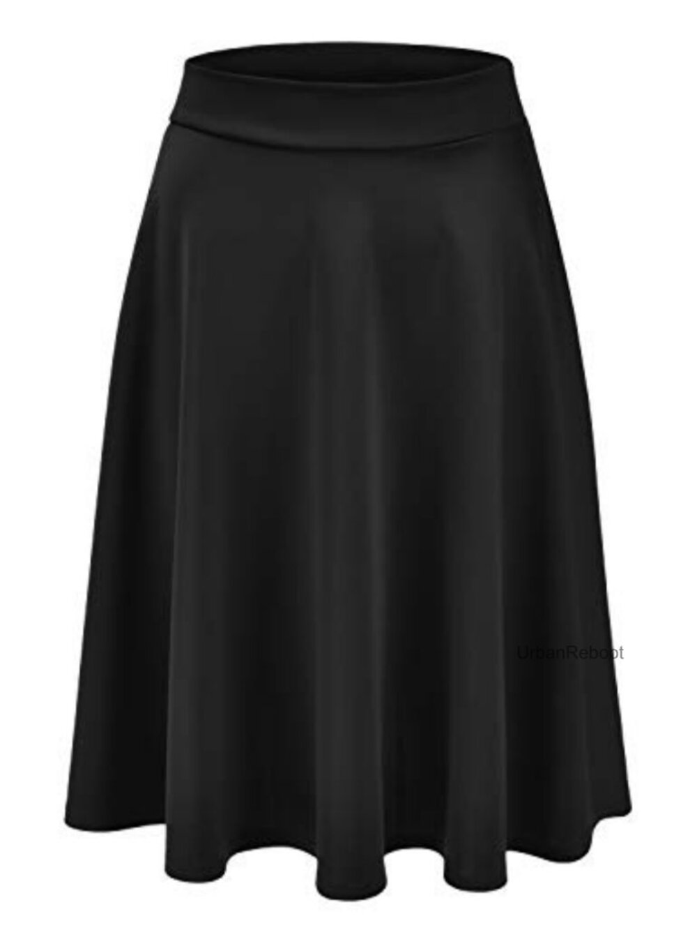 Women's A-Line Midi Skater Skirt Stretchy High Rise